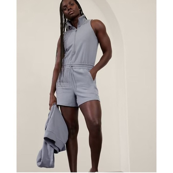 Athleta Pants - Athleta L Retroterry Romper Storm Cloud Garment Dye Grey891762002 XL/TG